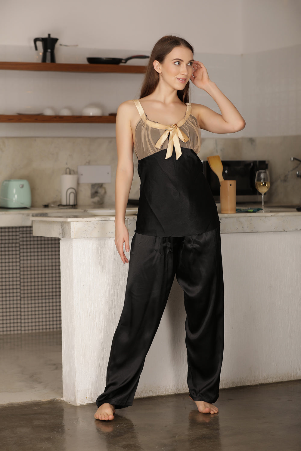 Elegant cami Night suit with wrap Private Lives
