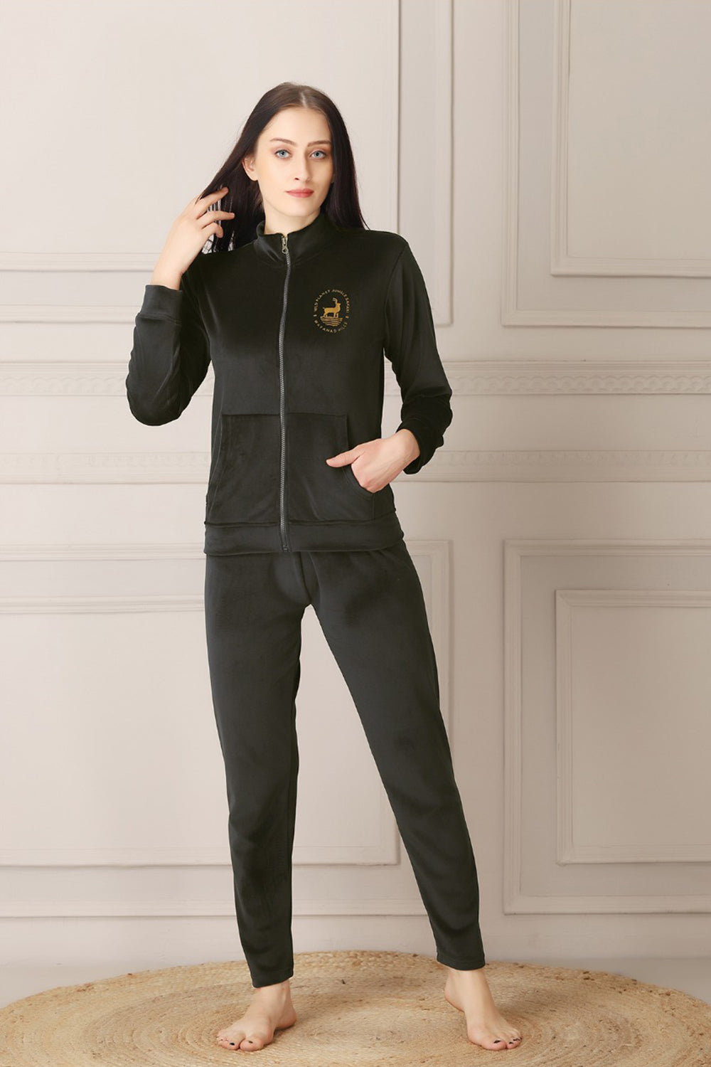 Black Super Soft Velvet Track suit Private Lives