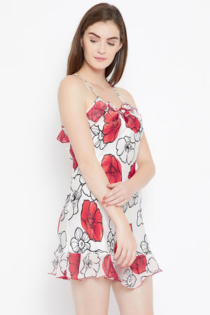 Private Lives Red Satin Baby Doll - Private Lives