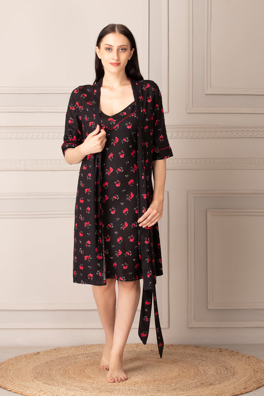 Rayon Short Nighty & Robe Private Lives