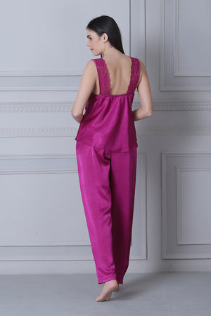 Satin Night suit with robe Private Lives