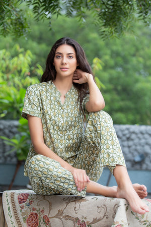 The Aaliyah Cotton Button Down Nightsuit Private Lives
