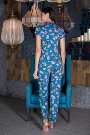 Floral Hosiery Classic collar Nightsuit Private Lives