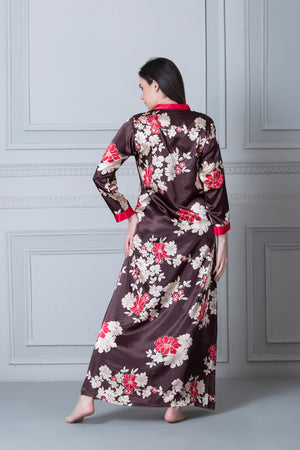 Printed Satin Full sleeve Nighty Private Lives