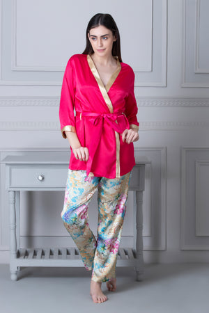 Satin Strap top, Printed Pj & Robe Private Lives
