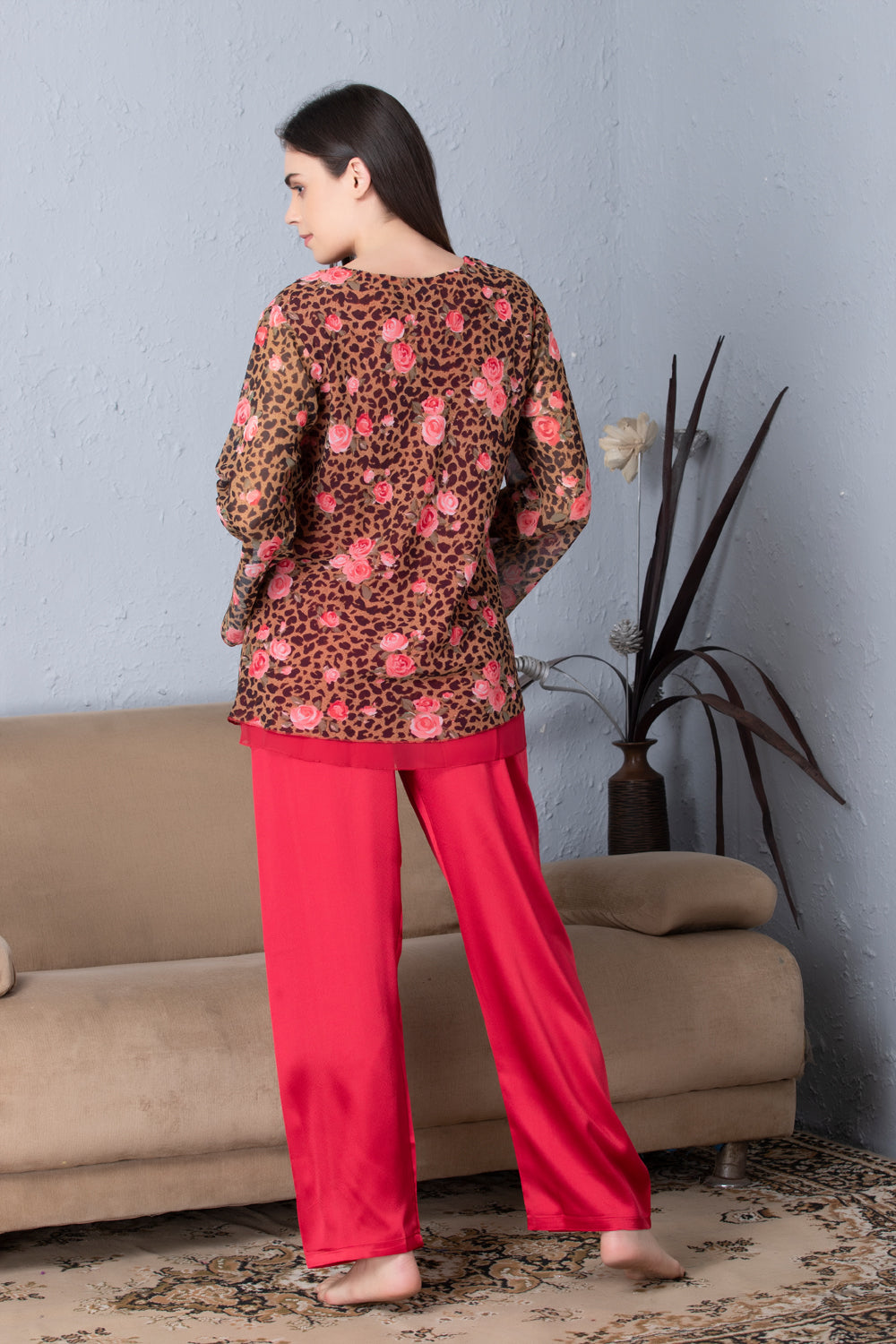 Floral Print Chiffon Night suit Private Lives