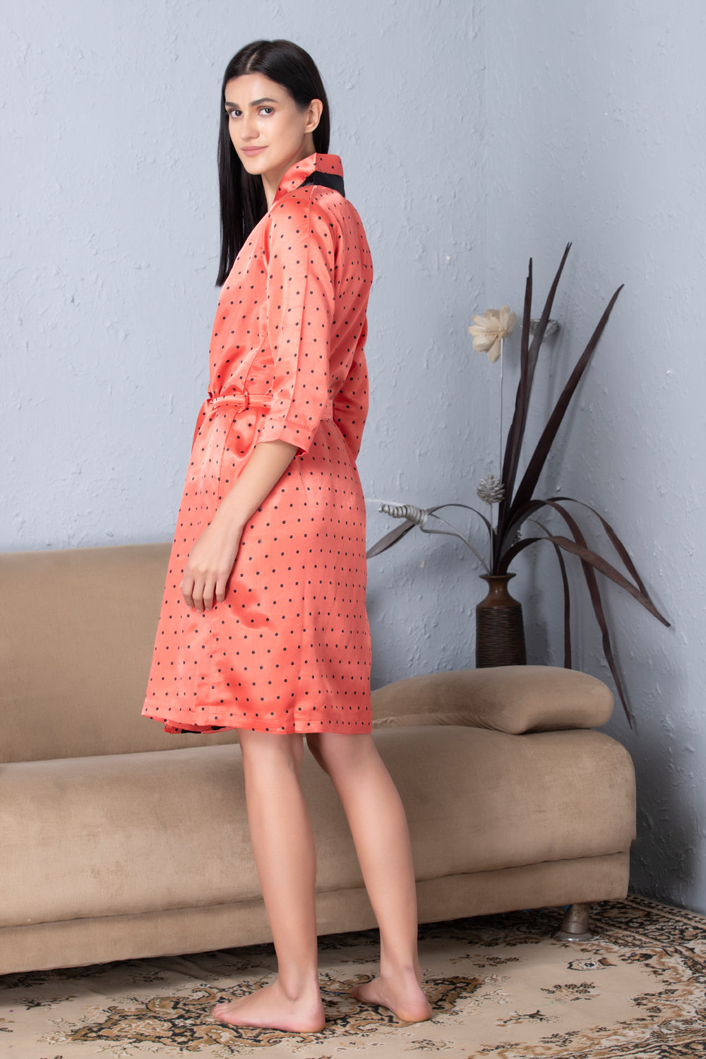 Polka dot Robe & Satin Nighty Private Lives