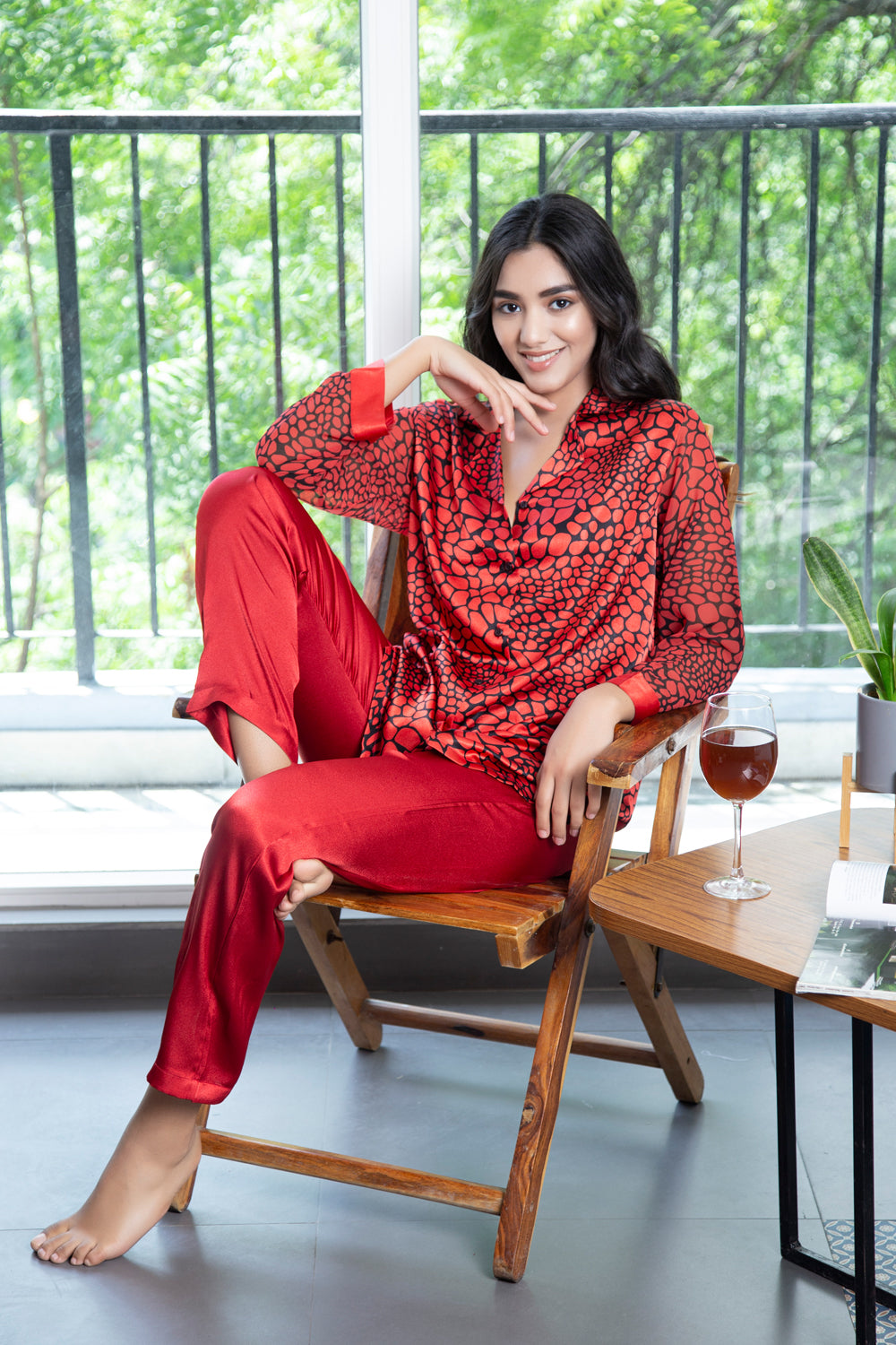 Classic collar Satin Night suit Private Lives