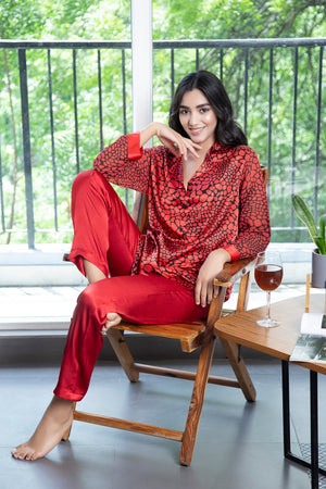 Classic collar Satin Night suit Private Lives