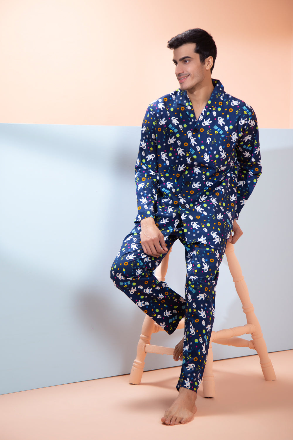 Printed Night suit in pure cotton Private Lives