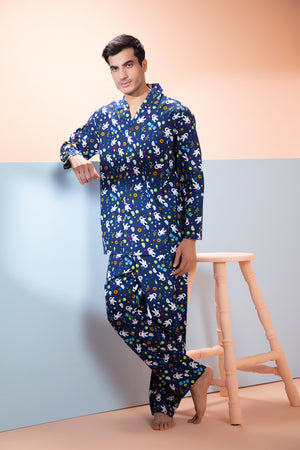 Printed Night suit in pure cotton Private Lives