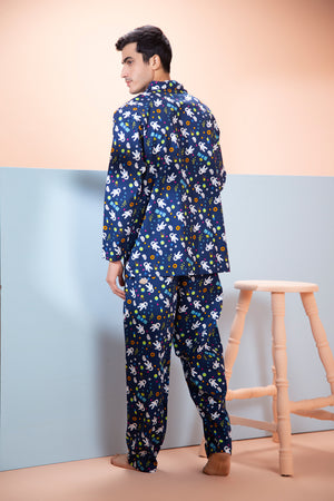 Printed Night suit in pure cotton Private Lives