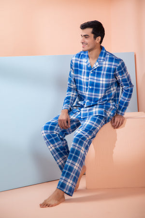 Cotton Check Classic Collar Night suit Private Lives