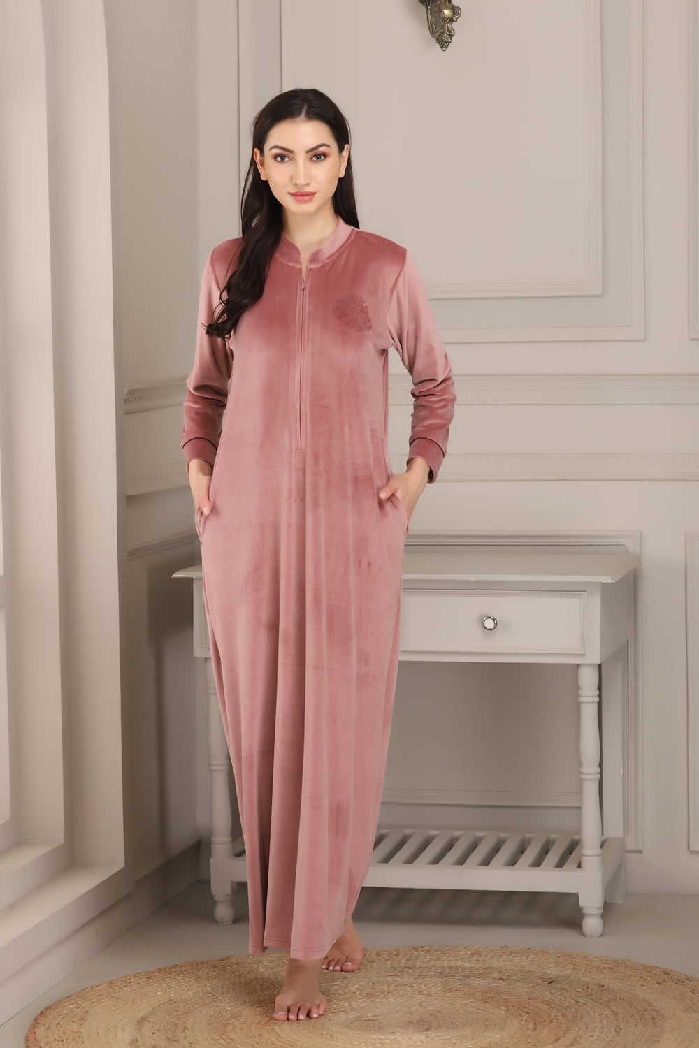 Sexy pajamas velvet nightgown a set for women BE81148 - Yaaku.com