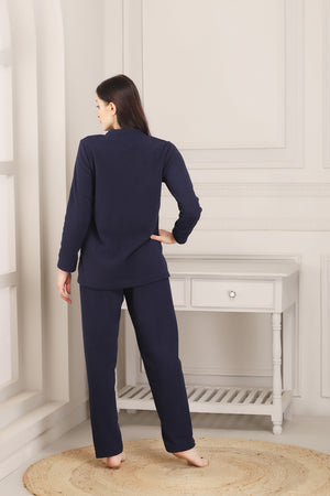 Warm Super soft Polar Night suit (Navy Blue) Private Lives