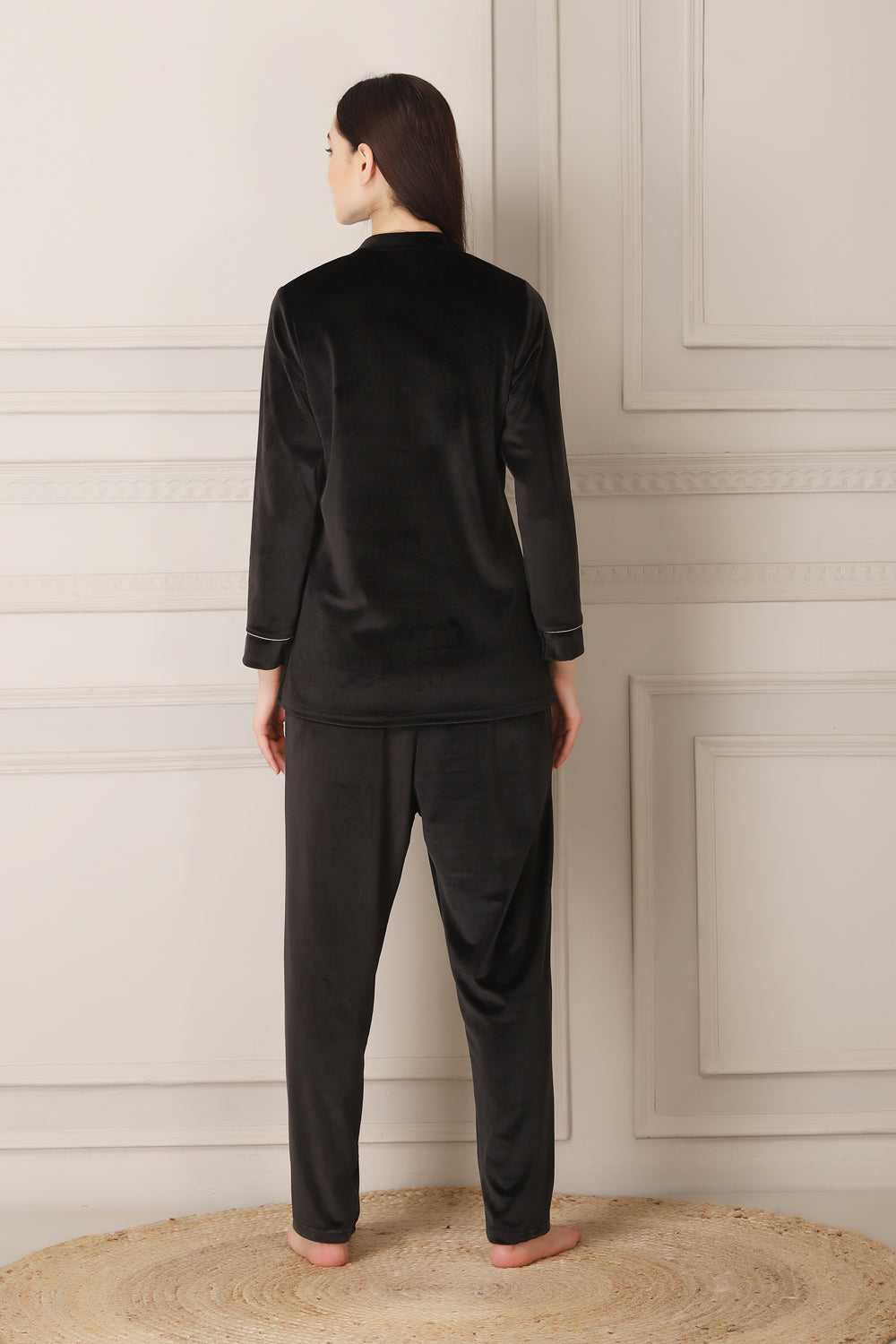Warm Night suit in Super soft luxe Velvet Black Private Lives