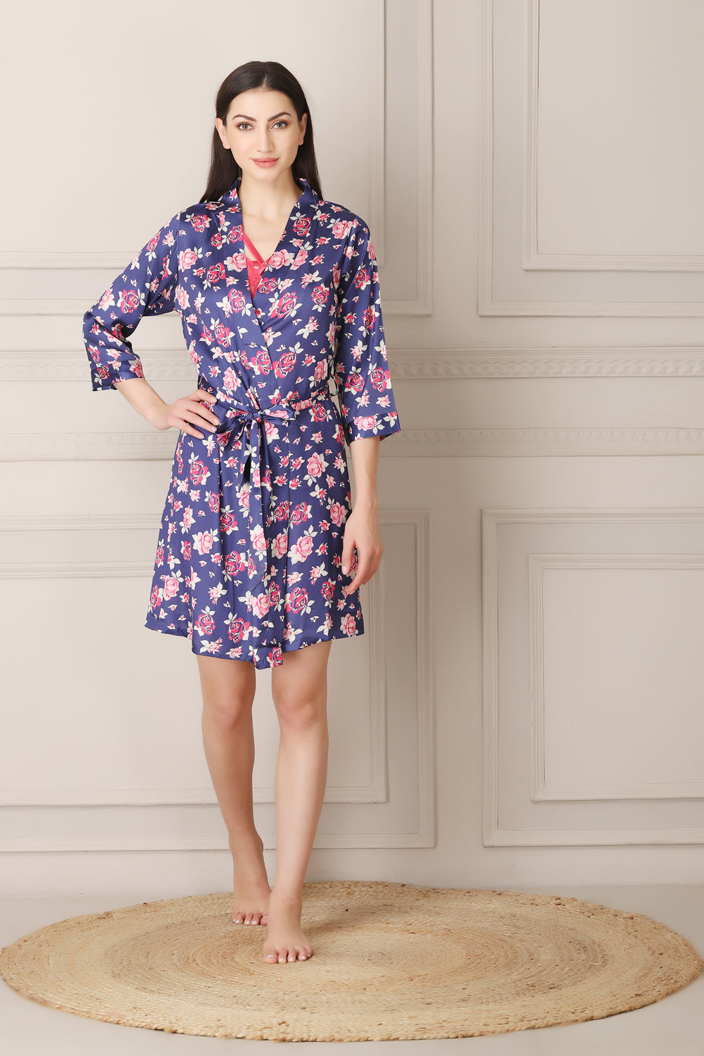 Short Nightgown set in printed satin Private Lives