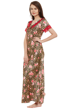 Gold Printed Long Nighty - Private Lives