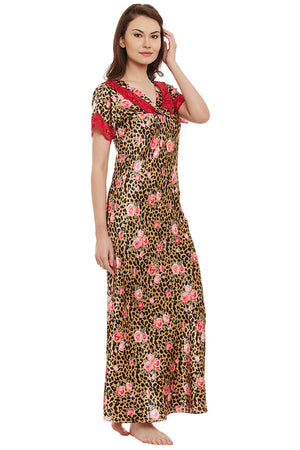 Gold Printed Long Nighty - Private Lives