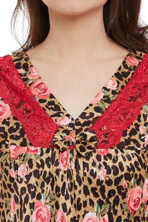 Gold Printed Long Nighty - Private Lives