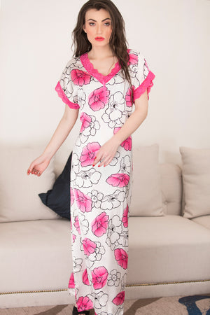 Pink Printed Long Nighty Private Lives