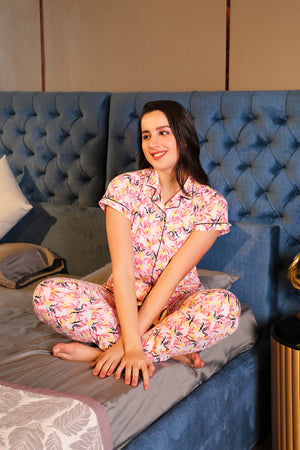 Classic Collar Co-ord set in Knit cotton Private Lives