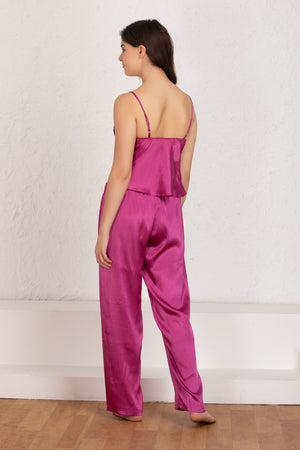 Satin Night suit with Floral robe Private Lives