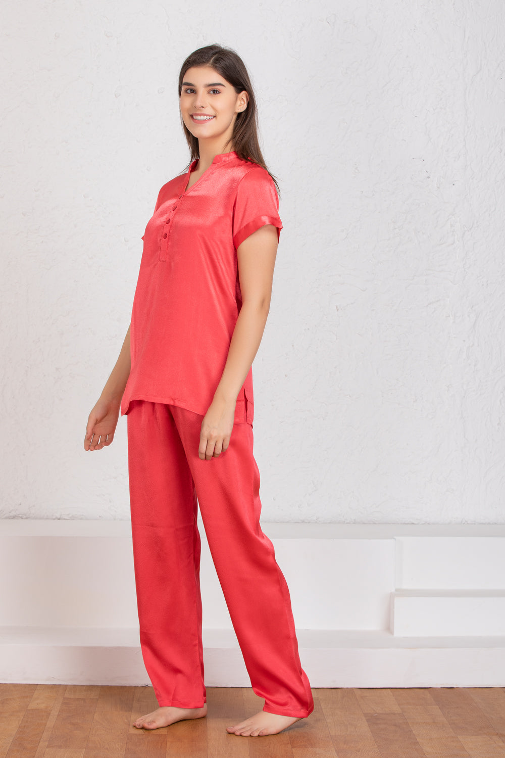 Plain Red satin Night suit Private Lives