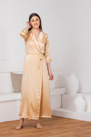 Gold chiffon & Satin Nightgown set Private Lives