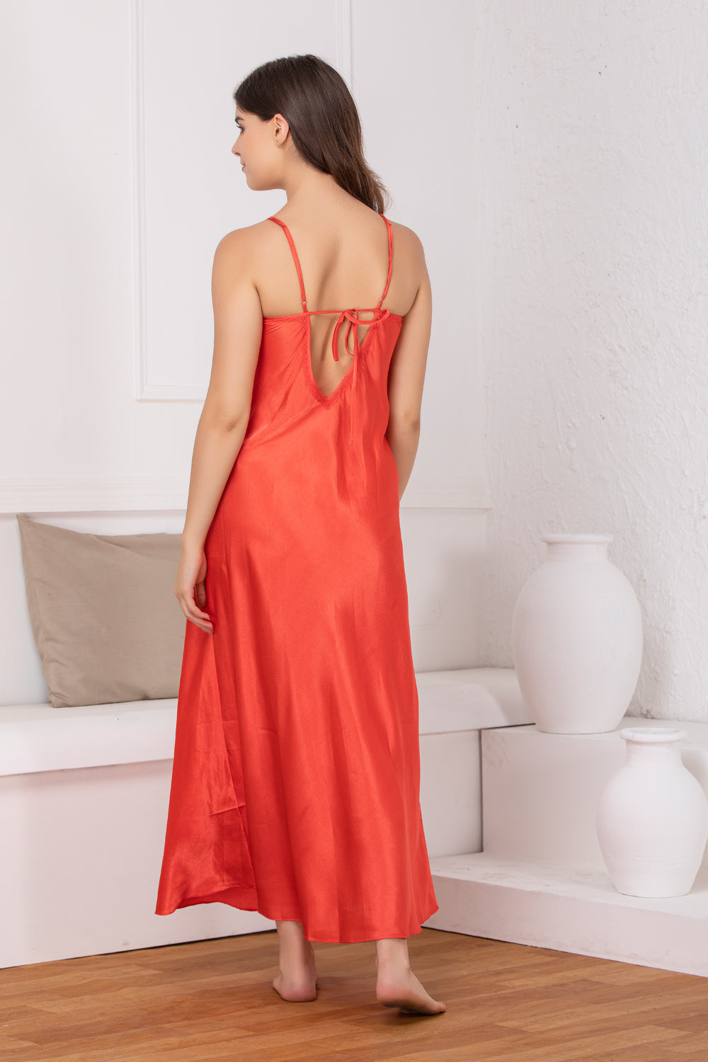 Print satin Red Nightgown set Private Lives