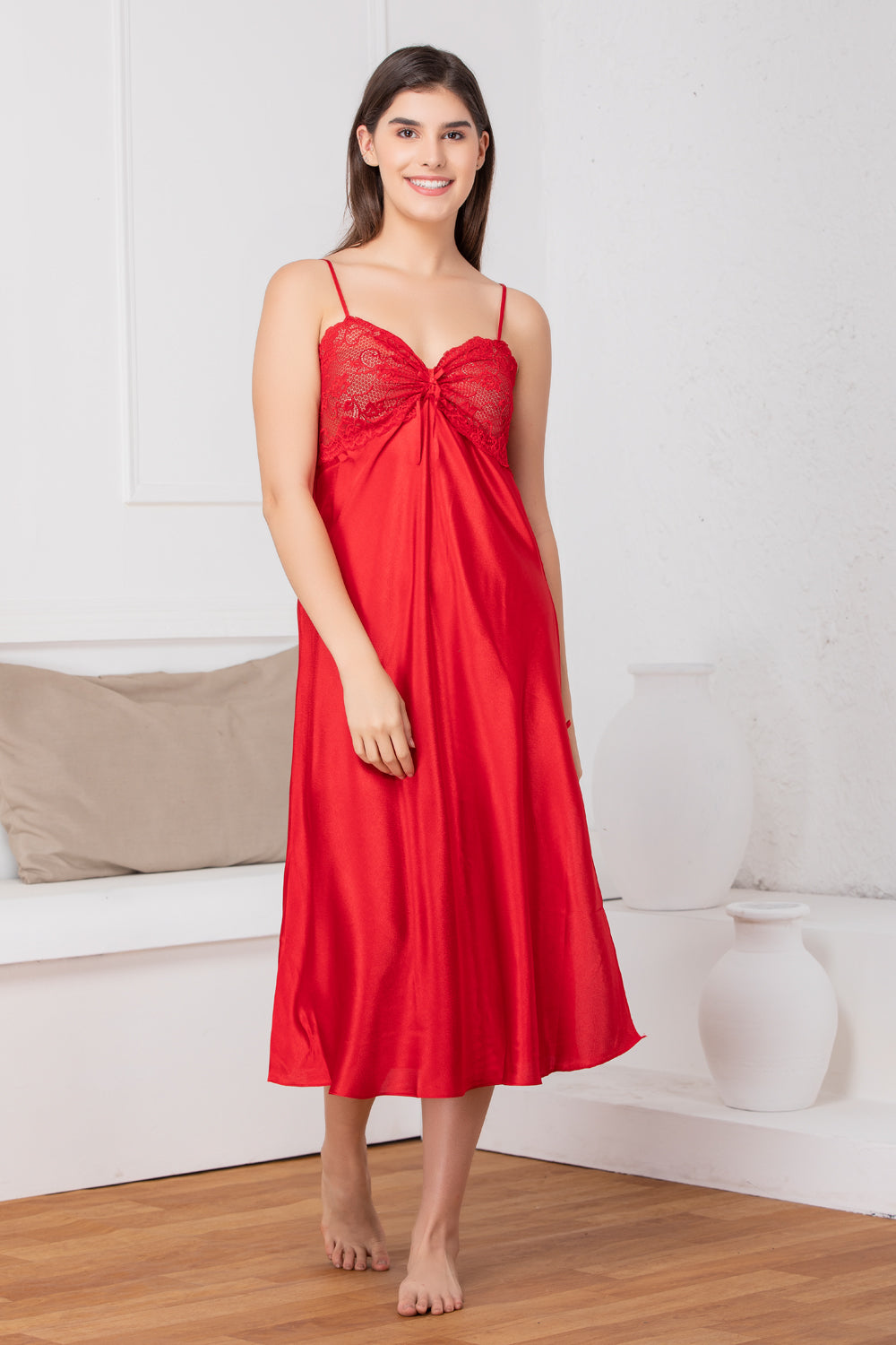 Print satin long nightgown set Private Lives