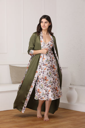 Print satin Nightgown set Private Lives