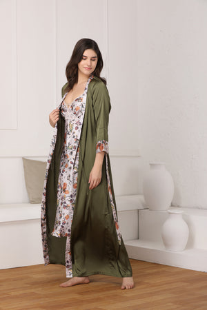 Print satin Nightgown set Private Lives