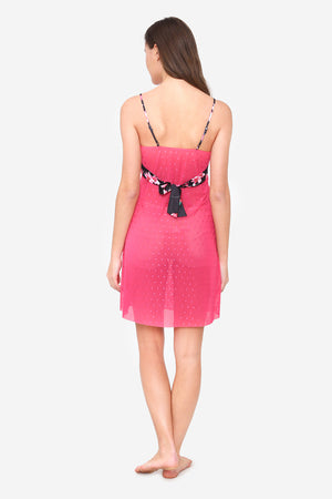 Pink Satin Short Nighty & Robe - Private Lives