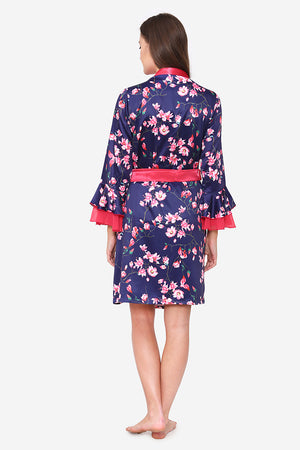 Pink Satin Short Nighty & Robe - Private Lives