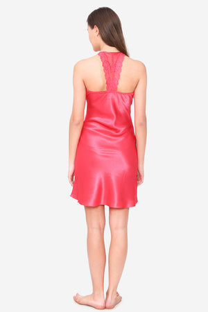 Pink Satin Short Nighty & Robe - Private Lives