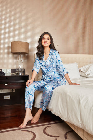 Digital print Nightsuit with robe Private Lives