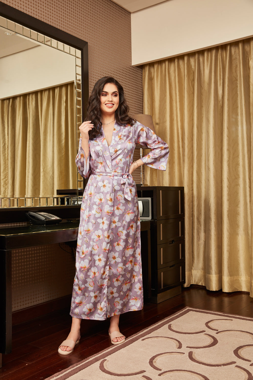 Digital print Satin Nightgown set Private Lives