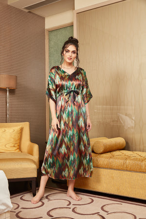 Digital print Satin Kaftan Private Lives