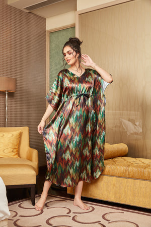 Digital print Satin Kaftan Private Lives