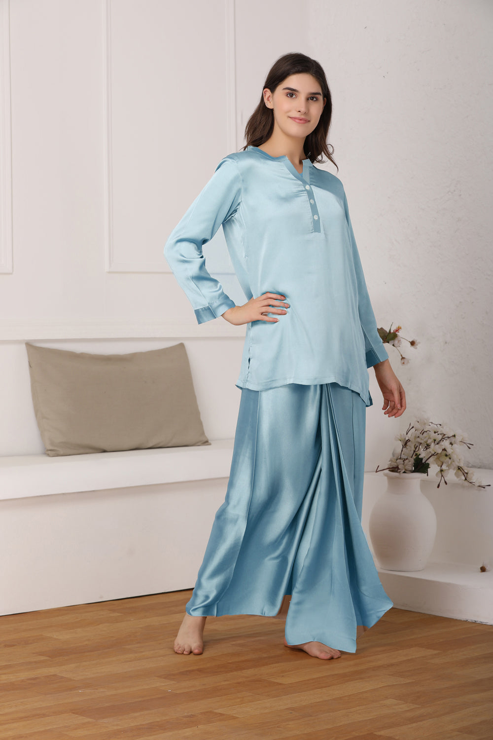 Plain satin Lungi Kurta